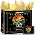 Bolsa de Regalo de Retiro Vintage TagreSpike 2026 para Hombres y Mujeres, Papel de Regalo con Tarjeta y Papel de Seda, Regalos Divertidos para - imagen 1