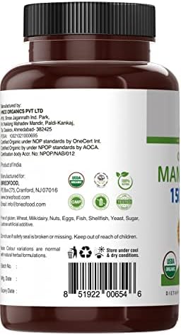 Brieofood Manjistha Orgánico 1500mg, 45 Porciones, Vegetariano, Sin Gluten, 90 Tabletas Vegetarianas - imagen 5