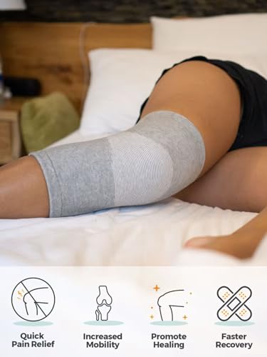 Mangas de Rodilla Inflossom de Bambú, Paquete de 2, Faja de Compresión Elástica para Hombres y Mujeres, Alivio del Dolor de Rodilla (X-Large) - imagen 2