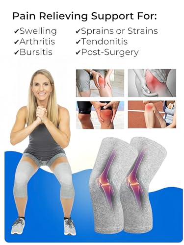Mangas de Rodilla Inflossom de Bambú, Paquete de 2, Faja de Compresión Elástica para Hombres y Mujeres, Alivio del Dolor de Rodilla (X-Large) - imagen 4
