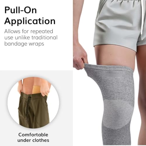 Mangas de Rodilla Inflossom de Bambú, Paquete de 2, Faja de Compresión Elástica para Hombres y Mujeres, Alivio del Dolor de Rodilla (X-Large) - imagen 5