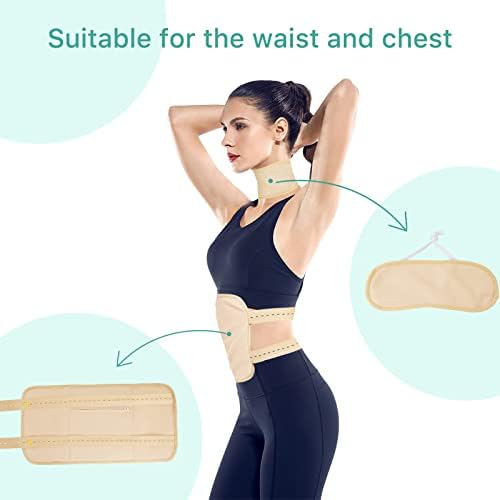Faja Reutilizable de Aceite de Ricino para Cintura y Cuello, Kit para Estrés, Inflamación y Estreñimiento, Banda Elástica de Algodón Bamboo (Caqui) - imagen 3