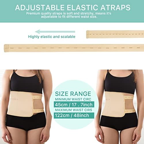 Faja Reutilizable de Aceite de Ricino para Cintura y Cuello, Kit para Estrés, Inflamación y Estreñimiento, Banda Elástica de Algodón Bamboo (Caqui) - imagen 4