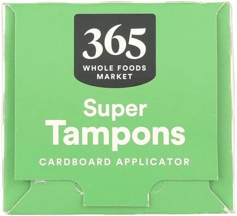 Tampones 365 de Whole Foods Market con aplicadores de cartón, súper absorbentes, hechos con algodón orgánico, sin fragancia, 14 piezas - imagen 5