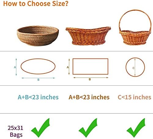 Bolsas de Celofán Grandes Yotelab 25x31 Pulgadas, 20 Piezas Transparentes para Cestas de Regalo (Cinta NO Incluida) - imagen 5
