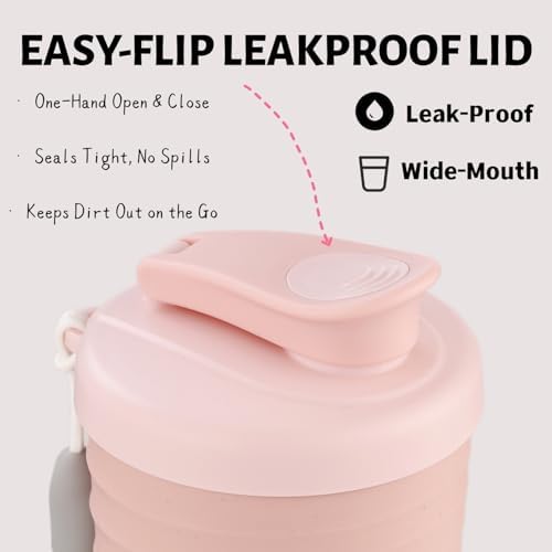 Botella Mezcladora de Proteína kuoleopa, Rosa, 14 oz, a Prueba de Fugas, con Agarre de Silicón Antideslizante, Bola Mezcladora y Correa de Nylon - imagen 2
