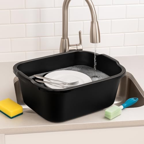 KAYAM360 Tazón de Plástico de 18 Cuartos, Cubeta Multiusos Negra para Cocina, Lavado y Tareas de Limpieza - imagen 2