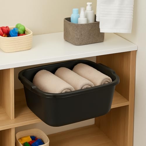 KAYAM360 Tazón de Plástico de 18 Cuartos, Cubeta Multiusos Negra para Cocina, Lavado y Tareas de Limpieza - imagen 4