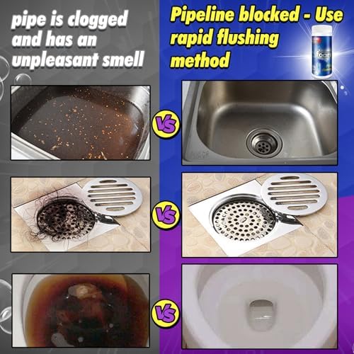 Limpiador de Drenaje, Removedor de Atascos, Agente Drenante Potente 4 en 1 para Fregaderos, Baños y Cocinas, 1PC (Sin Fragancia) - imagen 6