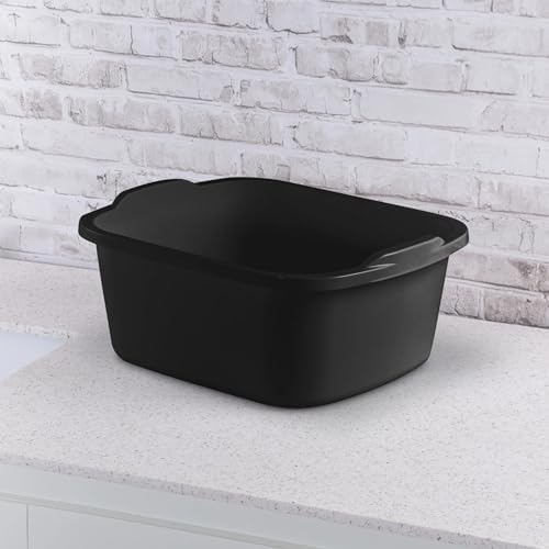 Tina de plástico multiusos de 18 Qt para cocina y fregadero, color negro - imagen 4