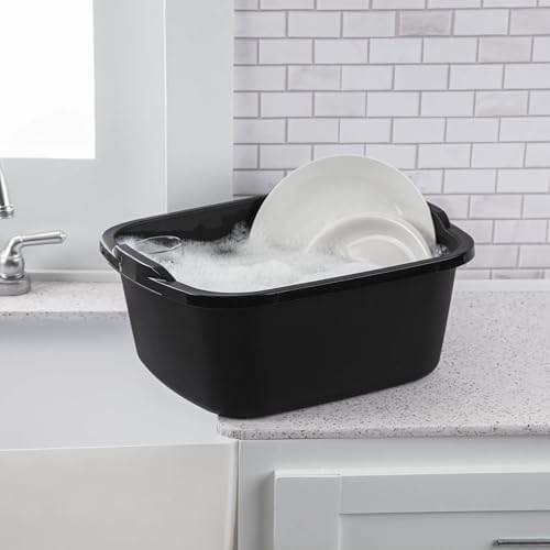 Tina de plástico multiusos de 18 Qt para cocina y fregadero, color negro - imagen 5