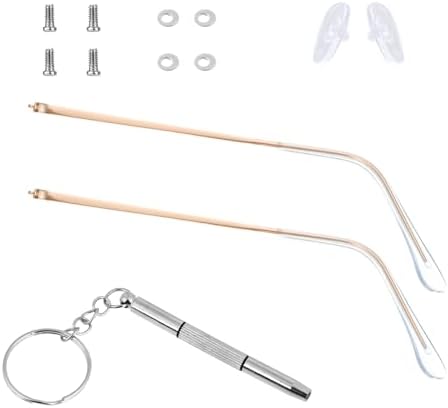 Repuesto de Patas de Gafas de Metal Dorado con Puntas Transparentes - Pierna delgada para Reparación de Lentes y Gafas de Sol - imagen 1