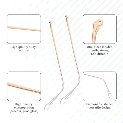 Repuesto de Patas de Gafas de Metal Dorado con Puntas Transparentes - Pierna delgada para Reparación de Lentes y Gafas de Sol - imagen 3