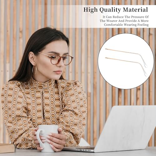 Repuesto de Patas de Gafas de Metal Dorado con Puntas Transparentes - Pierna delgada para Reparación de Lentes y Gafas de Sol - imagen 5