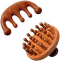 Trinkrittey Set de 2 Peines de Madera para Masaje del Cuero Cabelludo, Cepillo de Gua Sha y Exfoliador, Herramienta Portátil para el Crecimiento del - imagen 1