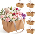 Cestas de Regalo RAINFLOW de 6 Pcs - Cestas de Cartón para Pascua con Asas, Vacías para Llenar en Bodas, Fiestas y Aniversarios (Marrón) - imagen 1