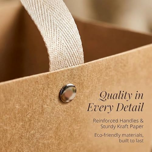 Cestas de Regalo RAINFLOW de 6 Pcs - Cestas de Cartón para Pascua con Asas, Vacías para Llenar en Bodas, Fiestas y Aniversarios (Marrón) - imagen 8