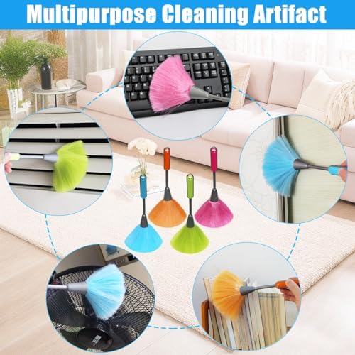 Paquete de 4 Plumillas de Microfibra de 10 Pulgadas, Plumero para Limpiar Teclados, Pantallas de Computadora, Libros y Más - imagen 7