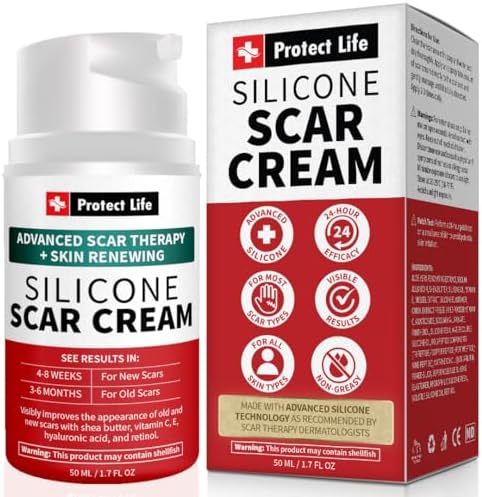 Crema de Silicón Protect Life para Cicatrices Quirúrgicas, Tratamiento de Cicatrices por Lesiones y Queloides, Gel Hidratante Rejuvenecedor - imagen 1