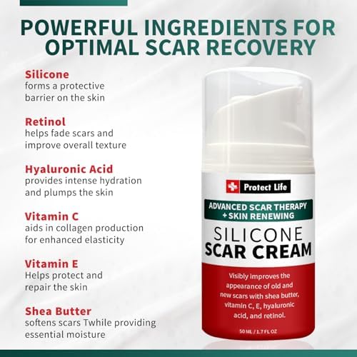 Crema de Silicón Protect Life para Cicatrices Quirúrgicas, Tratamiento de Cicatrices por Lesiones y Queloides, Gel Hidratante Rejuvenecedor - imagen 5