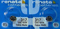 Baterías Electrónicas Renata 317 de Óxido de Plata 0% Mercurio - Paquete de 2 Piezas SR516SW - imagen 1
