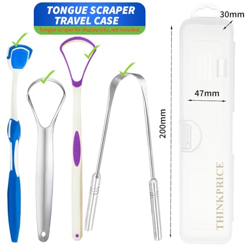 Paquete de 4 Raspadores de Lengua con Estuche de Viaje para Limpiador de Lengua, Cepillo de Dientes y Pasta Dental - imagen 3