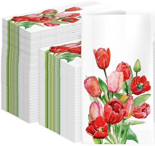 Servilletas de Papel Desechables con Diseño de Tulipanes, 100 Pzs, Servilletas para Almuerzo y Cena, Decoración para Fiesta, Baby Shower, Boda, - imagen 1