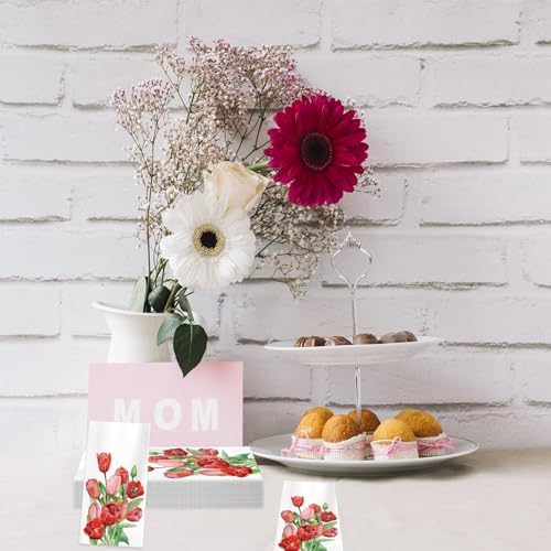 Servilletas de Papel Desechables con Diseño de Tulipanes, 100 Pzs, Servilletas para Almuerzo y Cena, Decoración para Fiesta, Baby Shower, Boda, - imagen 7