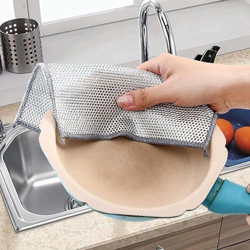 Paquete de 12 Trapos de Alambre Multifuncionales sin Rayones para Lavado de Platos, Esponjas y Paños de Limpieza de Cocina - imagen 5