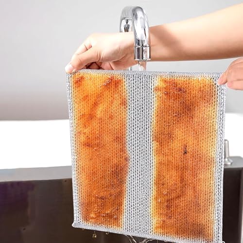 Paquete de 12 Trapos de Alambre Multifuncionales sin Rayones para Lavado de Platos, Esponjas y Paños de Limpieza de Cocina - imagen 7