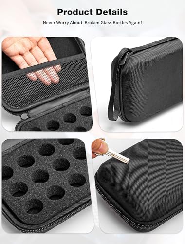 Organizador de Almacenamiento para Insulina, Funda Dura para Refrigerador, Soporte para Viales de 10ml U-100, Negro (15 Compartimentos) - imagen 3