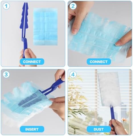 20 Piezas de Repuestos para Swiffer Duster, Trapeador Pesado con Mango, Repuestos de Microfibra para Limpiar Persianas, Muebles y Ventiladores - imagen 5