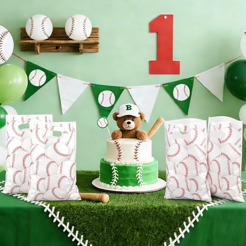 Bolsas de Regalo de Béisbol Peony Man de 50 Piezas con Asa - Bolsas Plásticas para Fiesta Deportiva, Dulces y Sorpresas para Cumpleaños - imagen 7