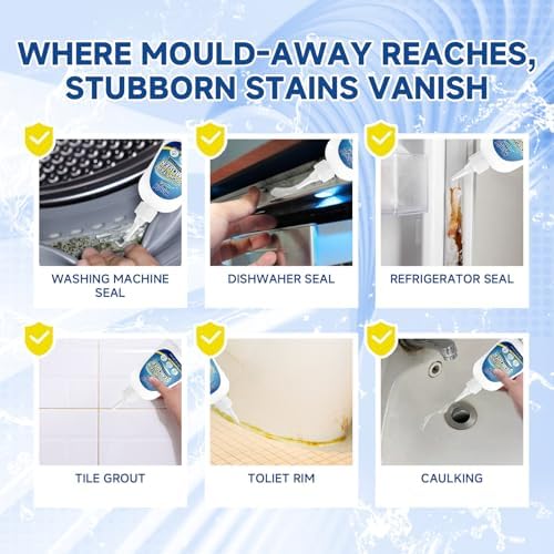 Gel Quitamanchas Mould Away - Limpiador para Lavadoras de Carga Frontal, Duchas y Juntas de Azulejos, Fórmula Espesa Sin Goteo, No Tóxica, 8 oz - imagen 5