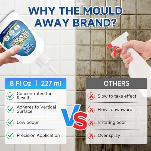 Gel Quitamanchas Mould Away - Limpiador para Lavadoras de Carga Frontal, Duchas y Juntas de Azulejos, Fórmula Espesa Sin Goteo, No Tóxica, 8 oz - imagen 6