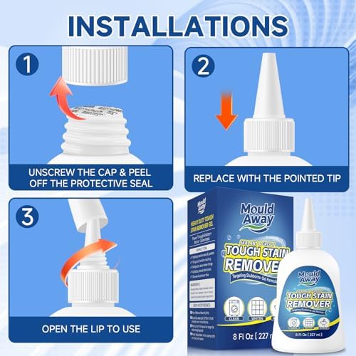 Gel Quitamanchas Mould Away - Limpiador para Lavadoras de Carga Frontal, Duchas y Juntas de Azulejos, Fórmula Espesa Sin Goteo, No Tóxica, 8 oz - imagen 7