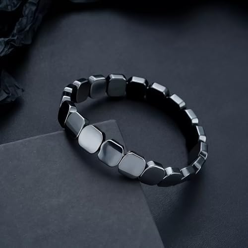 Pulsera de Hematita INROAN para Hombres, Beads de Hematita Natural, Pulsera Elástica Terapéutica, Regalo Motivacional para Confianza y Fuerza - imagen 2