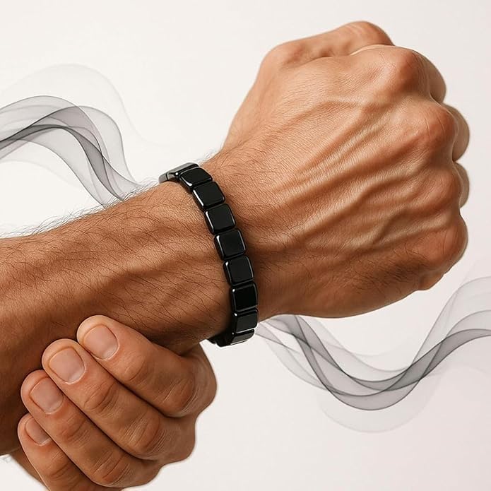Pulsera de Hematita INROAN para Hombres, Beads de Hematita Natural, Pulsera Elástica Terapéutica, Regalo Motivacional para Confianza y Fuerza - imagen 3