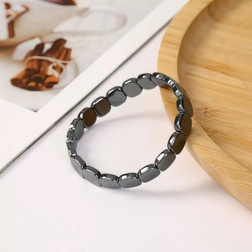 Pulsera de Hematita INROAN para Hombres, Beads de Hematita Natural, Pulsera Elástica Terapéutica, Regalo Motivacional para Confianza y Fuerza - imagen 5