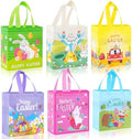 Llenadores de Cesta de Pascua, Bolsas de Pascua con Asas, 6 Paquetes de Juguetes con Diseño de Conejo, Zanahoria, Pollito y Camión, Perfectos para - imagen 1