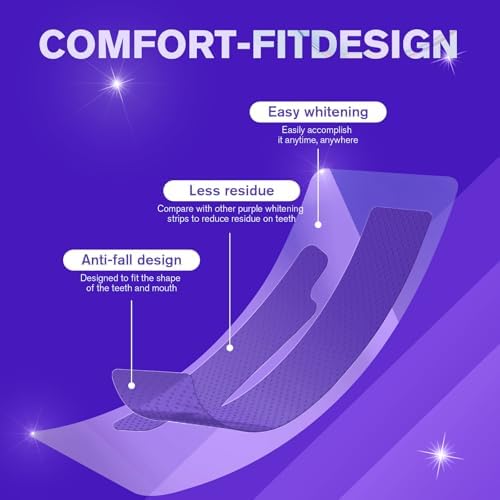Tiras Blanqueadoras de Dientes Moradas - Fórmula Mejorada sin Residuos - Kit Blanqueador Seguro para Esmalte y Baja Sensibilidad - Tecnología de - imagen 4
