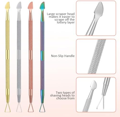 Herramienta de Raspa Lotería Tyqour 4 Piezas, Multi-color, Duradera y Ergonómica para Boletos, Etiquetas y Tarjetas de Regalo - imagen 3