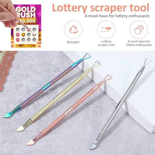 Herramienta de Raspa Lotería Tyqour 4 Piezas, Multi-color, Duradera y Ergonómica para Boletos, Etiquetas y Tarjetas de Regalo - imagen 4