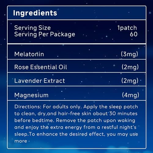 Parche para Dormir BULPOL para Adultos, 60 Piezas, Parches Mejorados para Sueño Profundo, Ingredientes Naturales, Confort Nocturno Duradero para - imagen 8