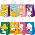 Bolsas de Regalo de Pascua Howzcci - Paquete de 12, 6.3 x 3.3 x 8.2 pulgadas, Decoraciones Coloridas de Huevo, Conejito y Pollito para Favoritos de - imagen 1
