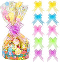 Kolewo4ever Paquete de 10 Bolsas de Regalo Celofán Jumbo de 32 x 22 Pulgadas para Pascua con 10 Lazos de Tirar - imagen 1