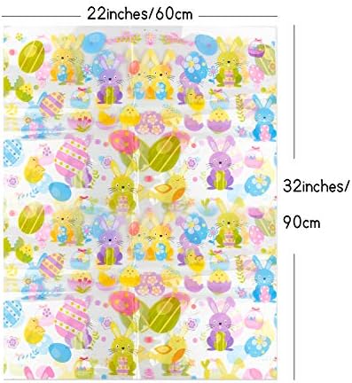 Kolewo4ever Paquete de 10 Bolsas de Regalo Celofán Jumbo de 32 x 22 Pulgadas para Pascua con 10 Lazos de Tirar - imagen 3