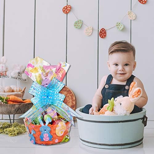 Kolewo4ever Paquete de 10 Bolsas de Regalo Celofán Jumbo de 32 x 22 Pulgadas para Pascua con 10 Lazos de Tirar - imagen 6