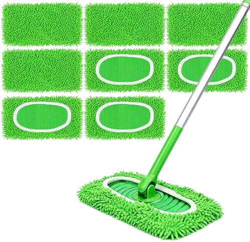 Packs de 8 Almohadillas de Microfibra Reutilizables Septo, Reemplazos Compatibles con Mopa, Recargas y Paños Lavables para Limpiar Pisos de Madera - imagen 1