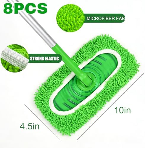 Packs de 8 Almohadillas de Microfibra Reutilizables Septo, Reemplazos Compatibles con Mopa, Recargas y Paños Lavables para Limpiar Pisos de Madera - imagen 2